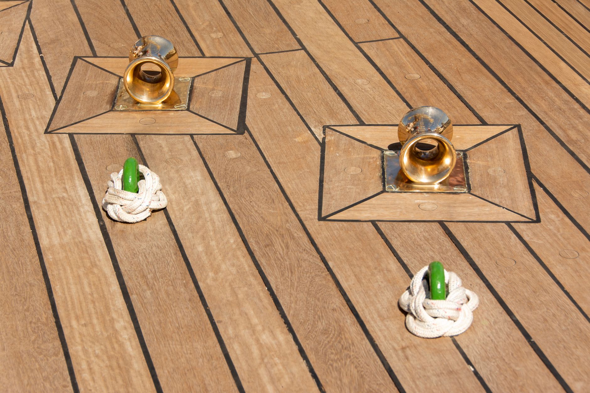 Teak deck in sunlight