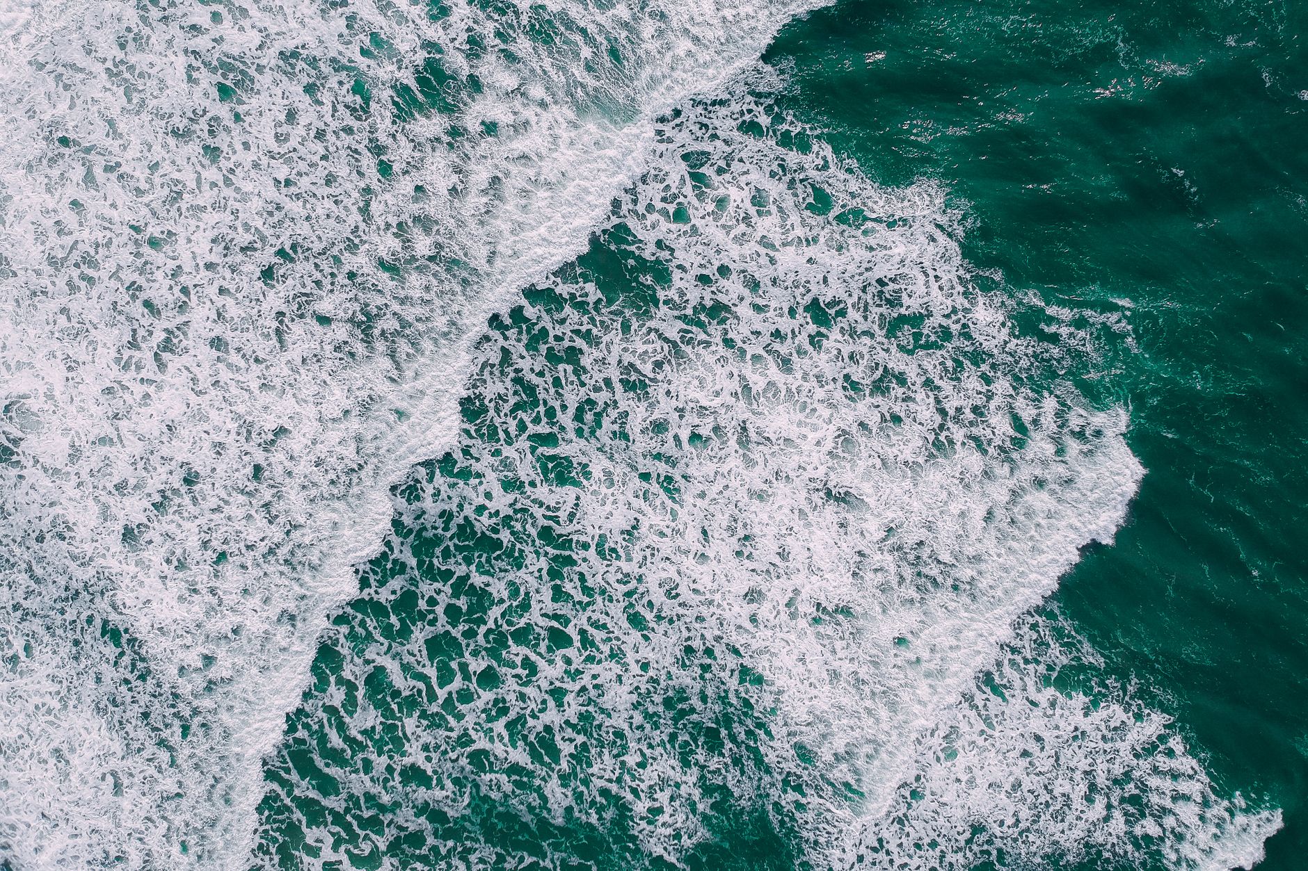 Open turquoise sea seen from above